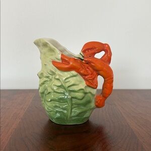 Vintage Ceramic Lobster Cabbageware Creamer